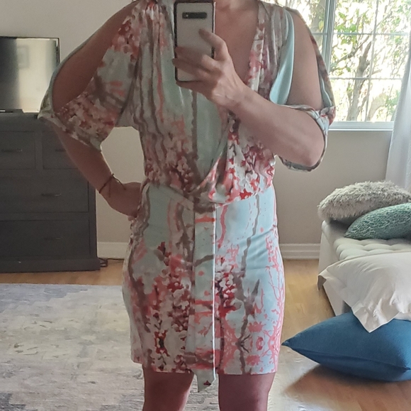 Jessica Simpson floral wrap belted dress - Picture 4 of 5